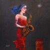 Die Saxophonistin